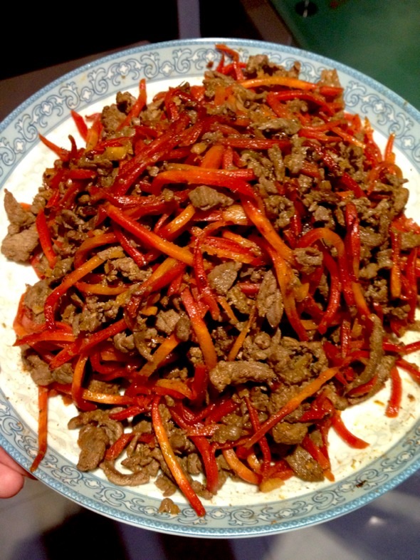 胡萝卜孜然炒牛肉