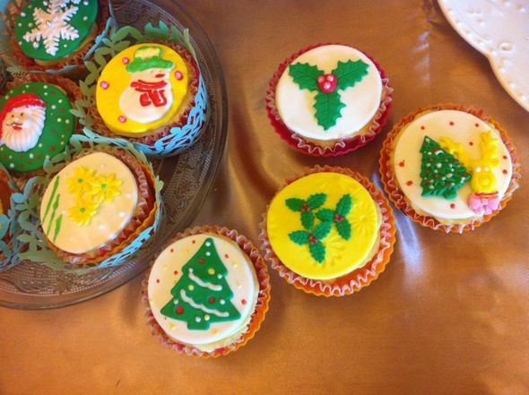 圣诞翻糖蛋糕杯